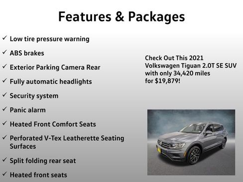 Used 2021 Volkswagen Tiguan SE w/ Panoramic Sunroof Package AWD/4WD image 13