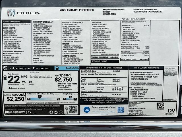 New 2026 Buick Enclave Preferred w/ Power Package FWD image 21