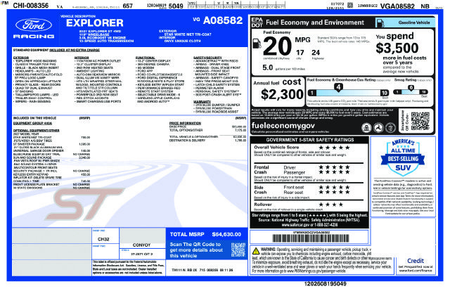 New 2027 Ford Explorer ST w/ Sun And Sound Package AWD/4WD image 7