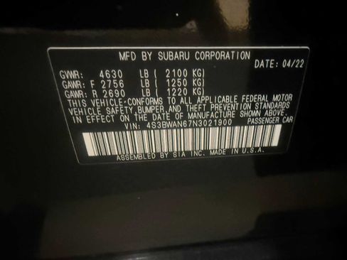 Certified 2022 Subaru Legacy Limited w/ Popular Package #2 image 37