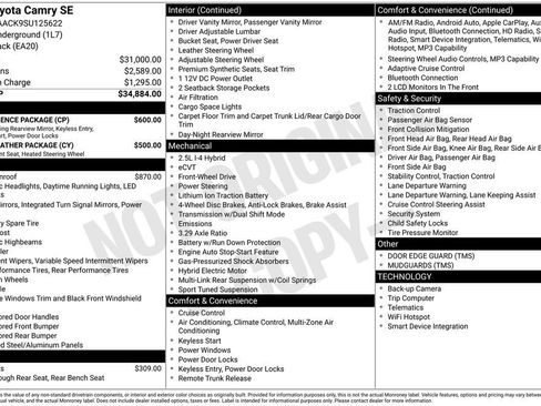 Certified 2025 Toyota Camry SE w/ Convenience Package FWD image 3