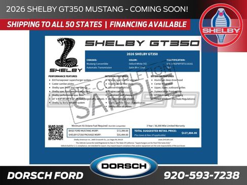 New 2026 Ford Mustang GT Premium w/ GT Performance Package image 2
