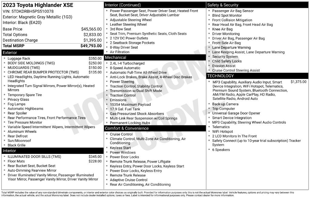 Used 2023 Toyota Highlander XSE AWD/4WD image 3