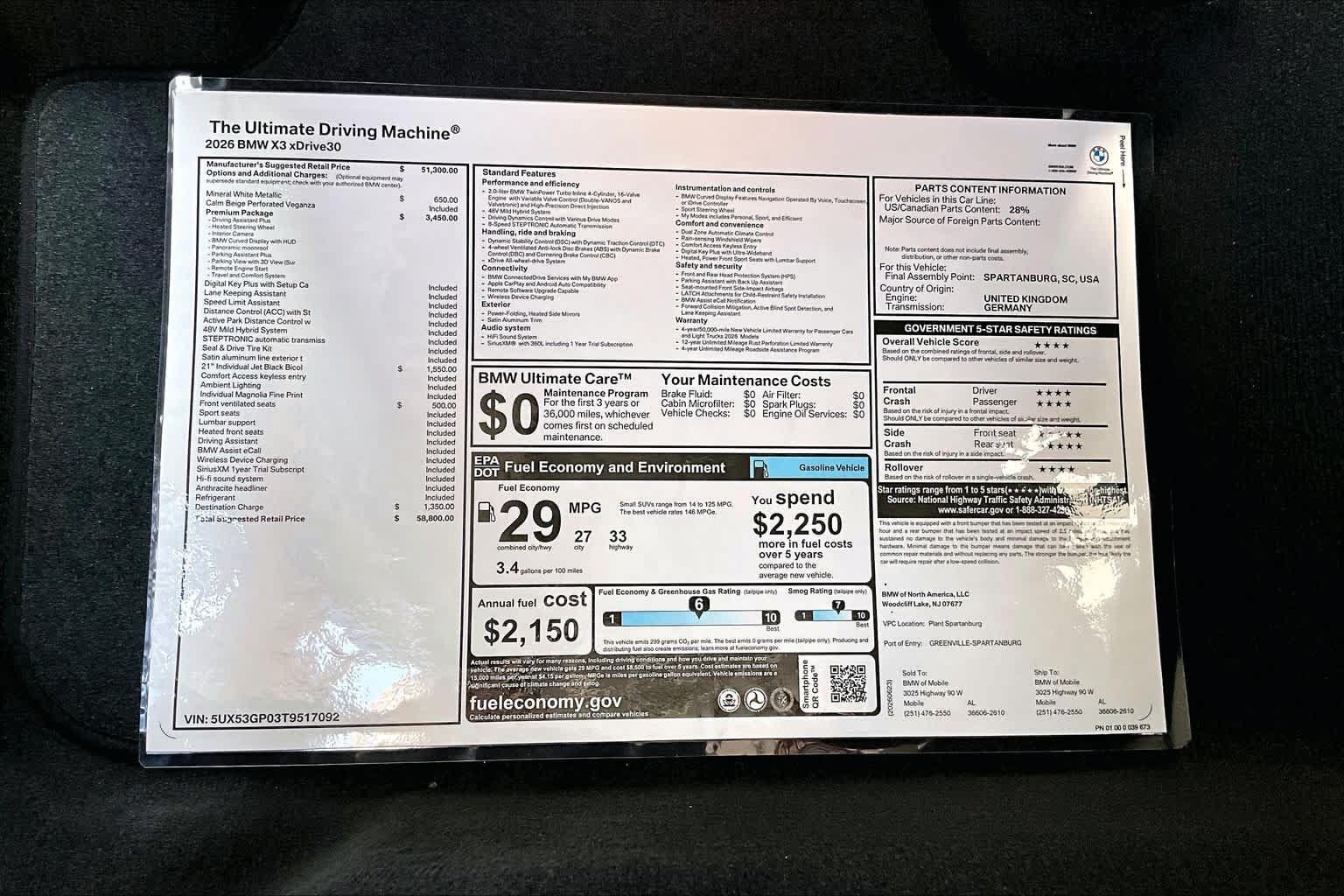 New 2026 BMW X3 xDrive30i w/ Premium Package AWD/4WD image 19