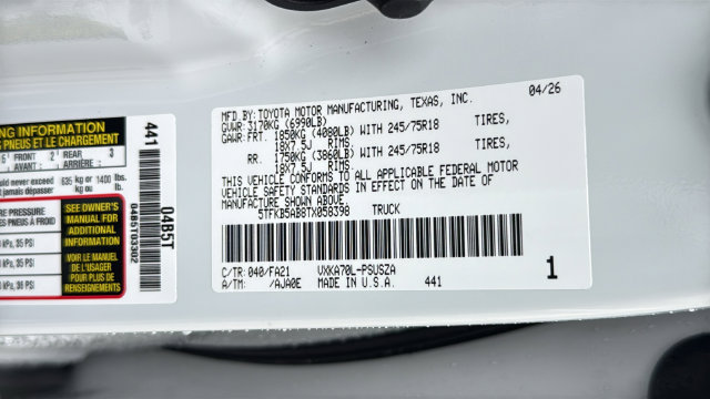 Used 2026 Toyota Tundra SR RWD image 24