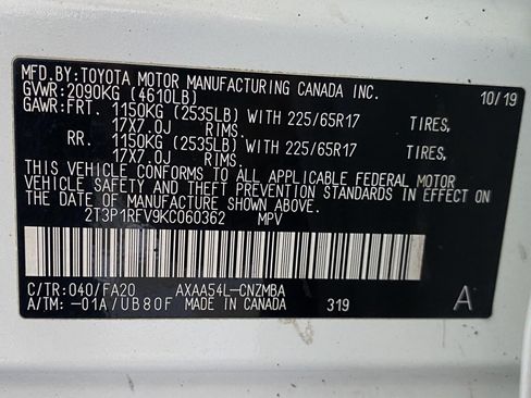 Used 2019 Toyota RAV4 XLE w/ Convenience Package AWD/4WD image 31
