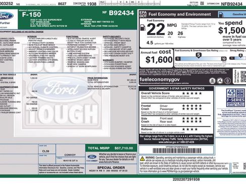 Used 2022 Ford F150 Lariat w/ Equipment Group 501A Mid image 62