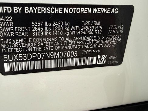 Used 2022 BMW X3 xDrive30i w/ Premium Package 2 image 24