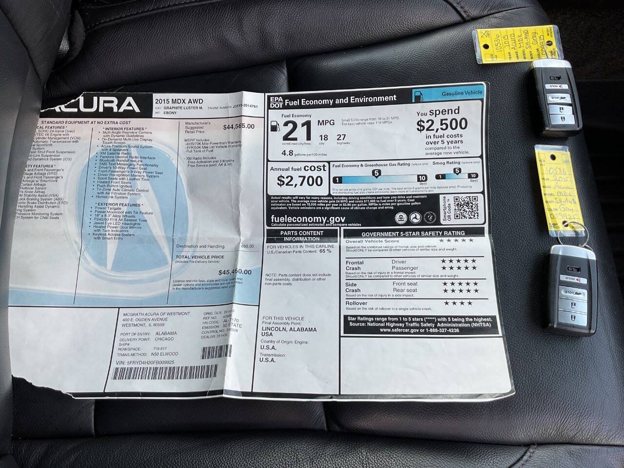 Used 2015 Acura MDX SH-AWD image 48