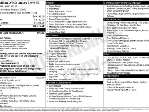 Certified 2024 Cadillac Lyriq Luxury w/ LPO, Floor Liner Package image 45