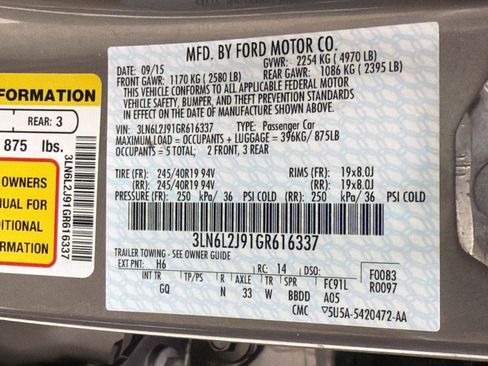 Used 2016 Lincoln MKZ AWD w/ Equipment Group 300A Reserve image 20