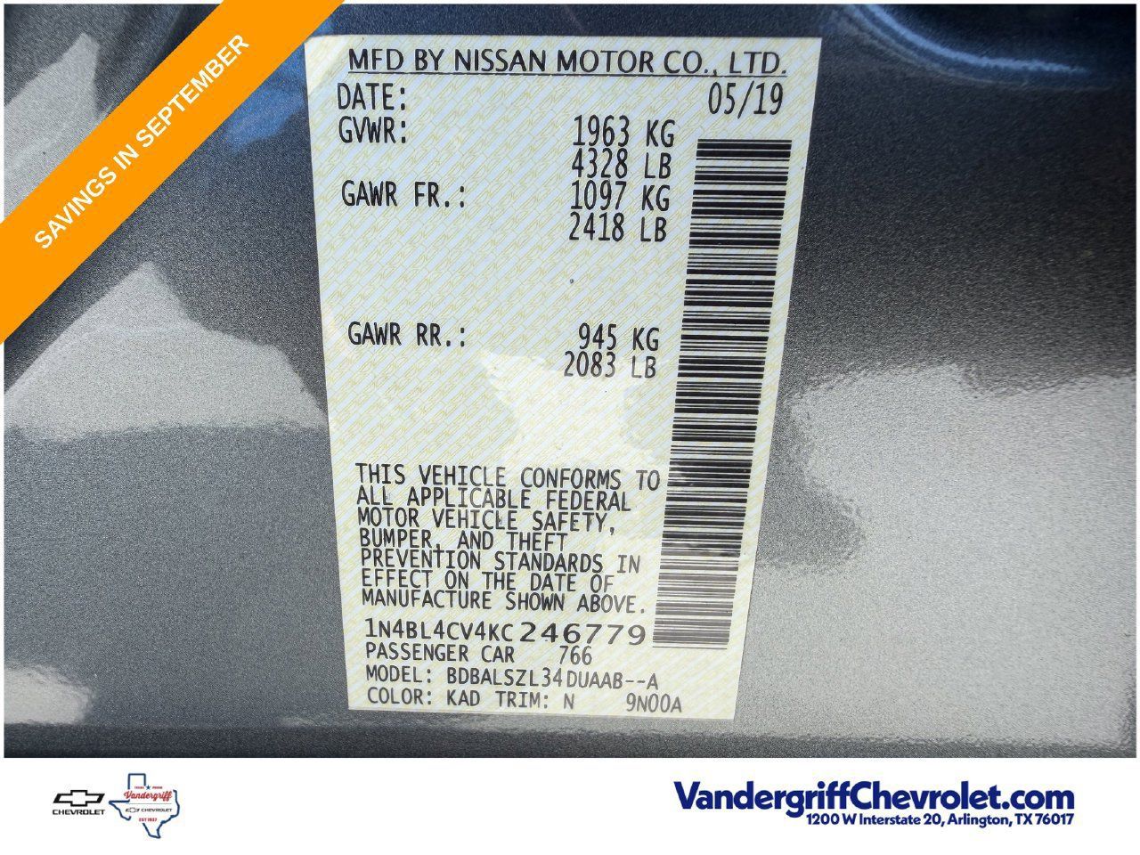 Used 2019 Nissan Altima 2.5 SR w/ SR Premium Package FWD image 29