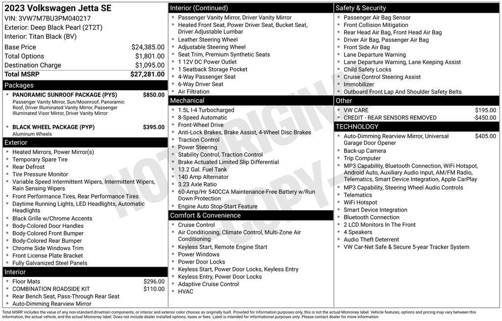 Used 2023 Volkswagen Jetta SE w/ Panoramic Sunroof Package FWD image 8