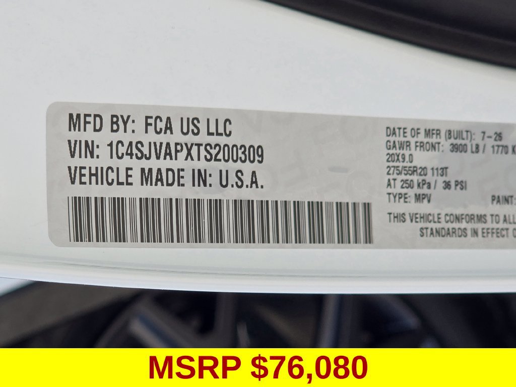 New 2026 Jeep Grand Wagoneer 4WD w/ Quick Order Packge 29V Upland image 43