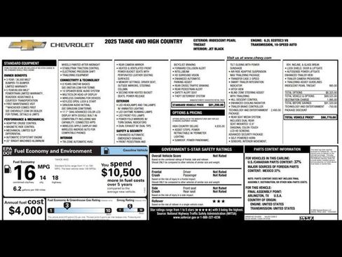 Used 2025 Chevrolet Tahoe High Country image 3