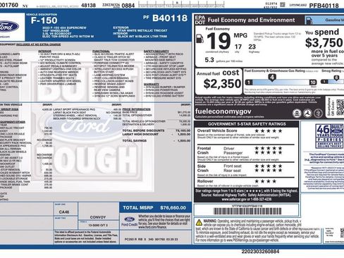 Certified 2023 Ford F150 Lariat w/ Equipment Group 502A High AWD/4WD image 31