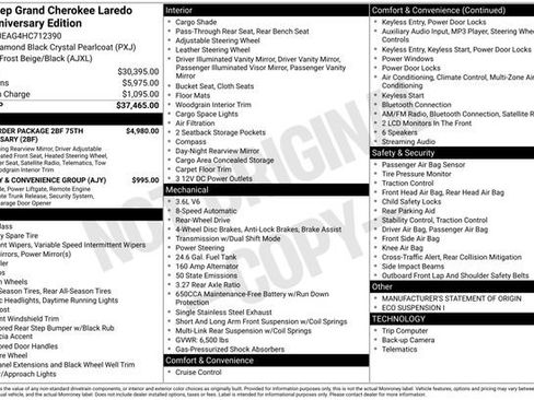 Used 2017 Jeep Grand Cherokee Laredo 75th Anniversary image 2