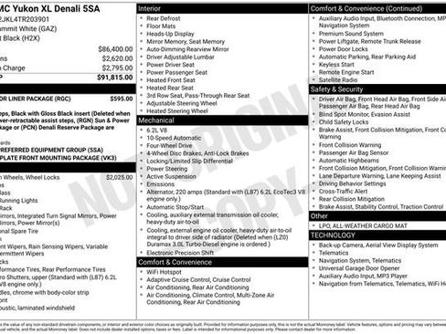 New 2026 GMC Yukon XL Denali w/ LPO, Floor Liner Package AWD/4WD image 28