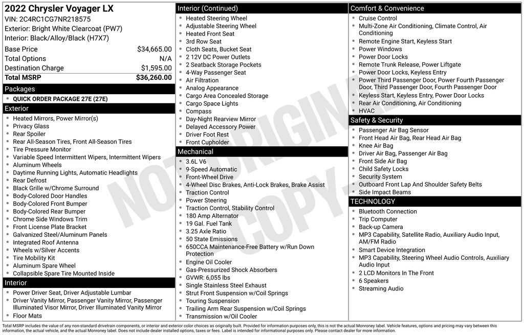 Used 2022 Chrysler Voyager LX FWD image 10