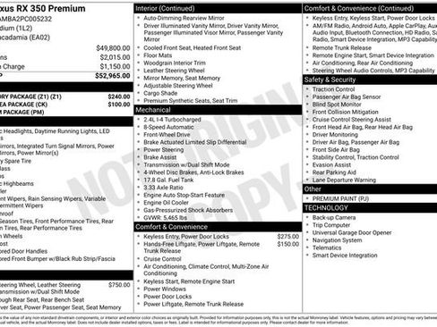 Used 2023 Lexus RX 350 Premium w/ Accessory Package (Z1) FWD image 29