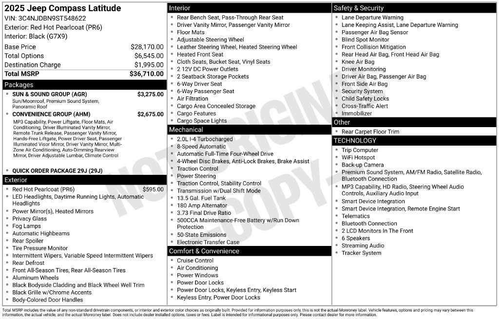 Used 2025 Jeep Compass Latitude w/ Sun & Sound Group AWD/4WD image 27