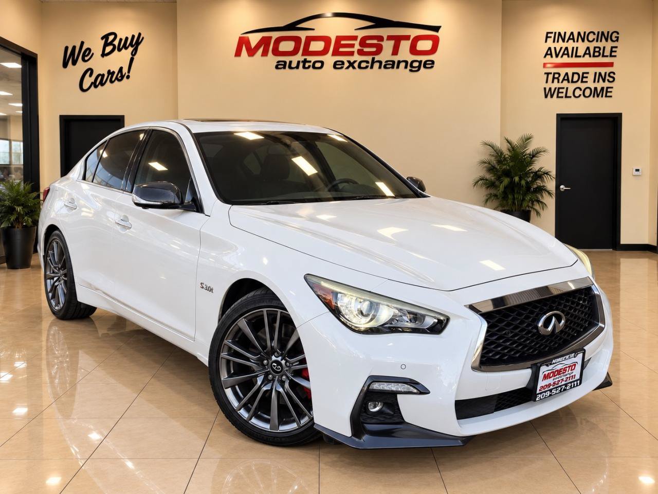 Used 2018 INFINITI Q50 Red Sport 400 w/ Sensory Package (Sport) RWD image 1