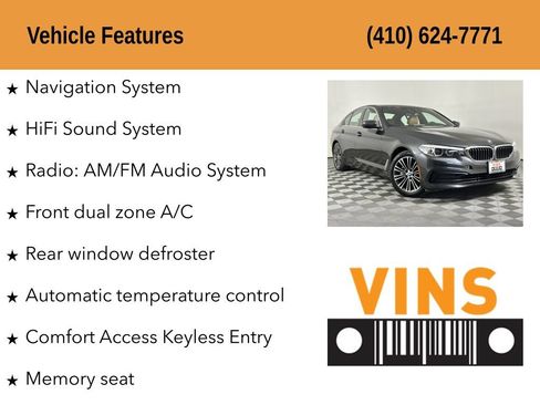 Used 2019 BMW 530i xDrive w/ Convenience Package AWD/4WD image 5
