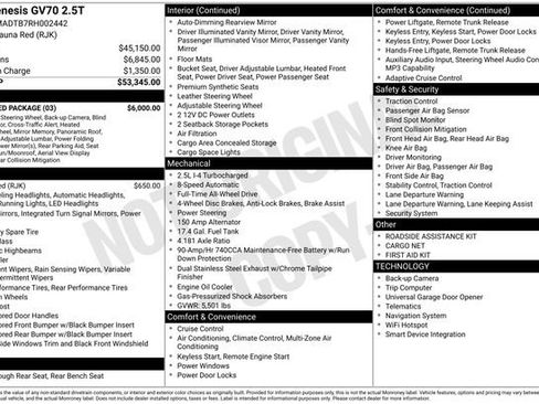 Used 2024 Genesis GV70 2.5T Advanced w/ Advanced Package image 10