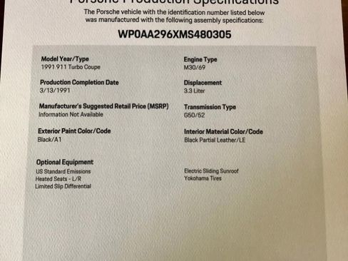 Used 1991 Porsche 911 Turbo image 8