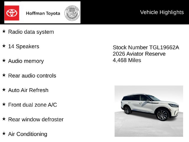 Used 2026 Lincoln Aviator Reserve w/ Illumination Package AWD/4WD image 20