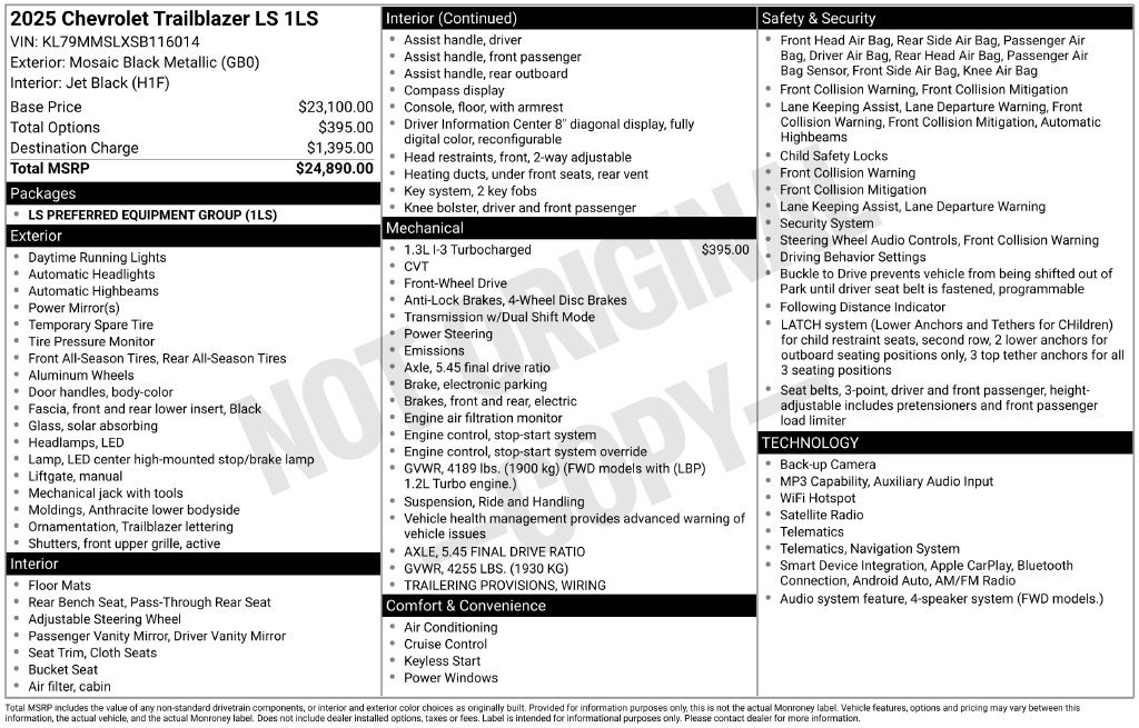 Used 2025 Chevrolet TrailBlazer LS FWD image 19