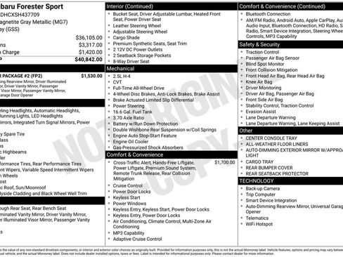 Used 2025 Subaru Forester Sport w/ Popular Package #2 image 29