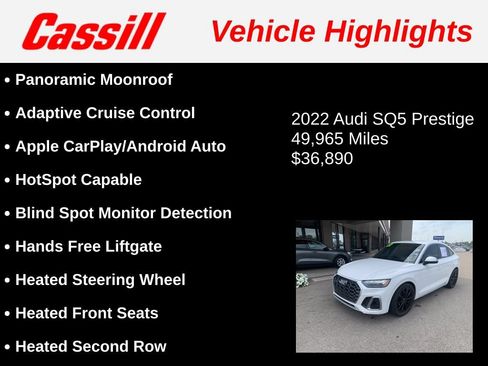 Used 2022 Audi SQ5 Prestige w/ Prestige Package AWD/4WD image 3