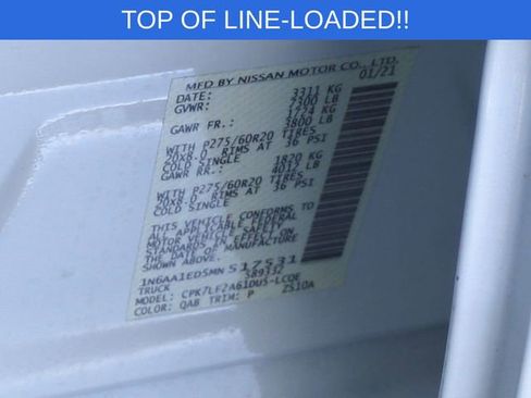 Used 2021 Nissan Titan Platinum Reserve w/ Moonroof Package image 43