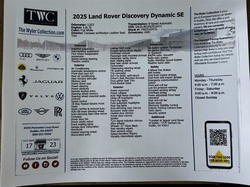 Used 2025 Land Rover Discovery Dynamic SE AWD/4WD image 49