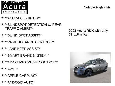 Certified 2023 Acura RDX AWD w/ A-Spec & Advance Pkg image 7