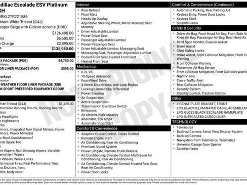 Certified 2026 Cadillac Escalade ESV Platinum Sport w/ LPO, ONYX Package image 35