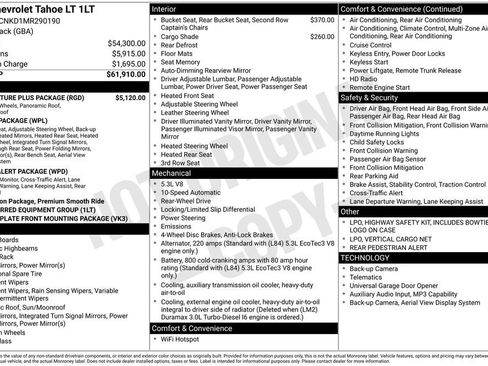 Certified 2021 Chevrolet Tahoe LT w/ LT Signature Plus Package RWD image 39