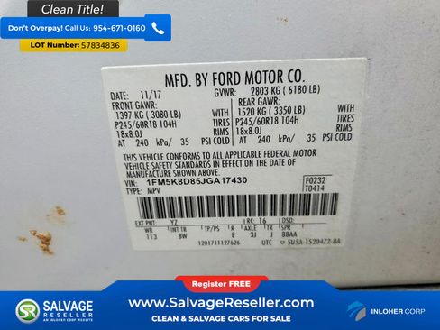 Used 2018 Ford Explorer XLT w/ Equipment Group 201A AWD/4WD image 17