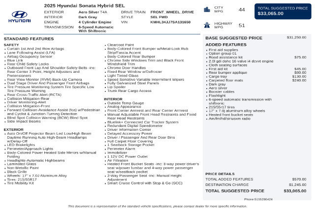 Certified 2025 Hyundai Sonata SEL FWD image 45
