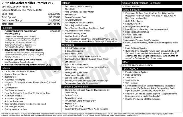 Used 2022 Chevrolet Malibu Premier FWD image 28