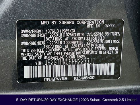 Used 2023 Subaru Crosstrek 2.5i Limited image 36