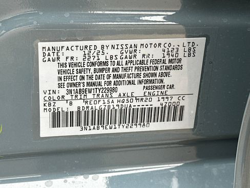 New 2026 Nissan Sentra SL w/ Floor Mat Package FWD image 35