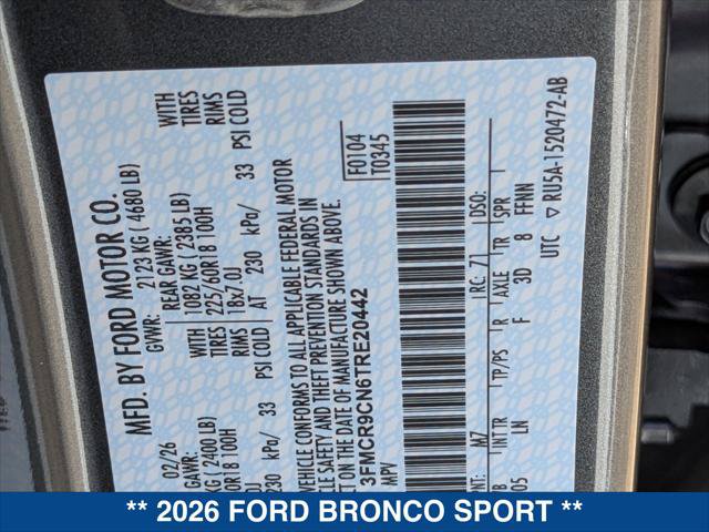 New 2026 Ford Bronco Sport Outer Banks w/ Outer Banks Tech Package+ AWD/4WD image 21