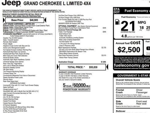 Used 2025 Jeep Grand Cherokee L Limited w/ Black Appearance Package AWD/4WD image 2