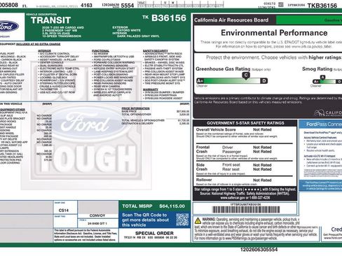 New 2026 Ford Transit 250 148 High Roof Extended AWD w/ Load Area Protection Package image 11