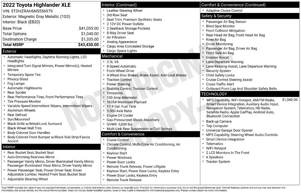 Used 2022 Toyota Highlander XLE FWD image 36