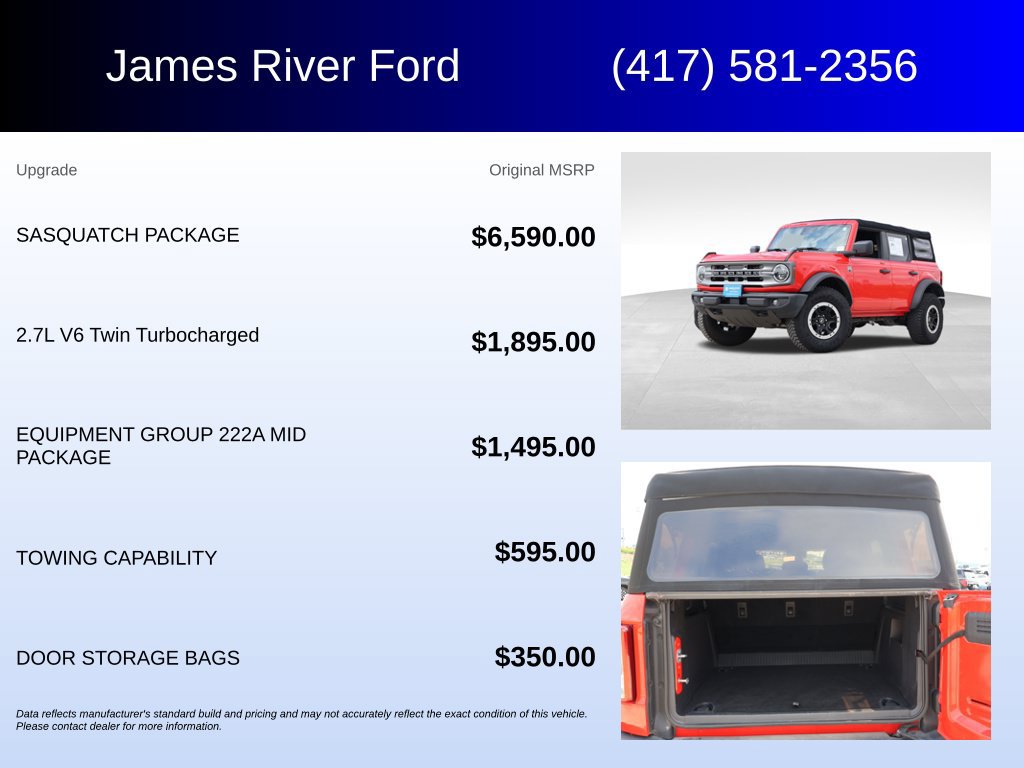 Used 2022 Ford Bronco Big Bend w/ Sasquatch Package AWD/4WD image 5
