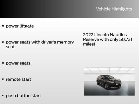 Used 2022 Lincoln Nautilus Reserve w/ Equipment Group 201A image 8