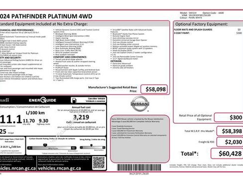 Used 2024 Nissan Pathfinder Platinum AWD/4WD image 7